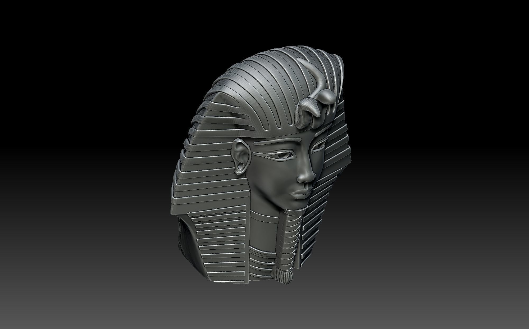 Tutankhamun head 3D print model_7
