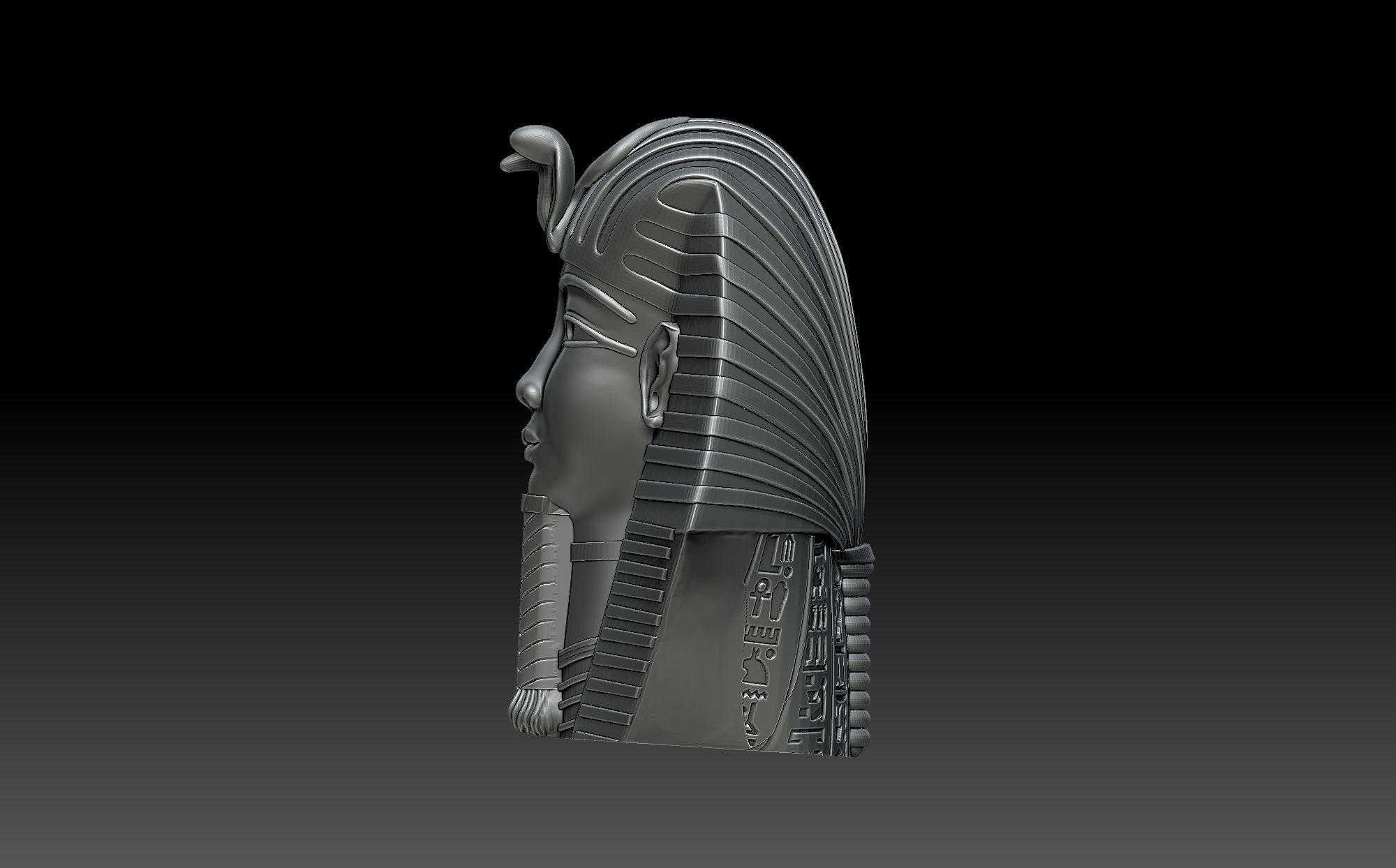 Tutankhamun head 3D print model_4