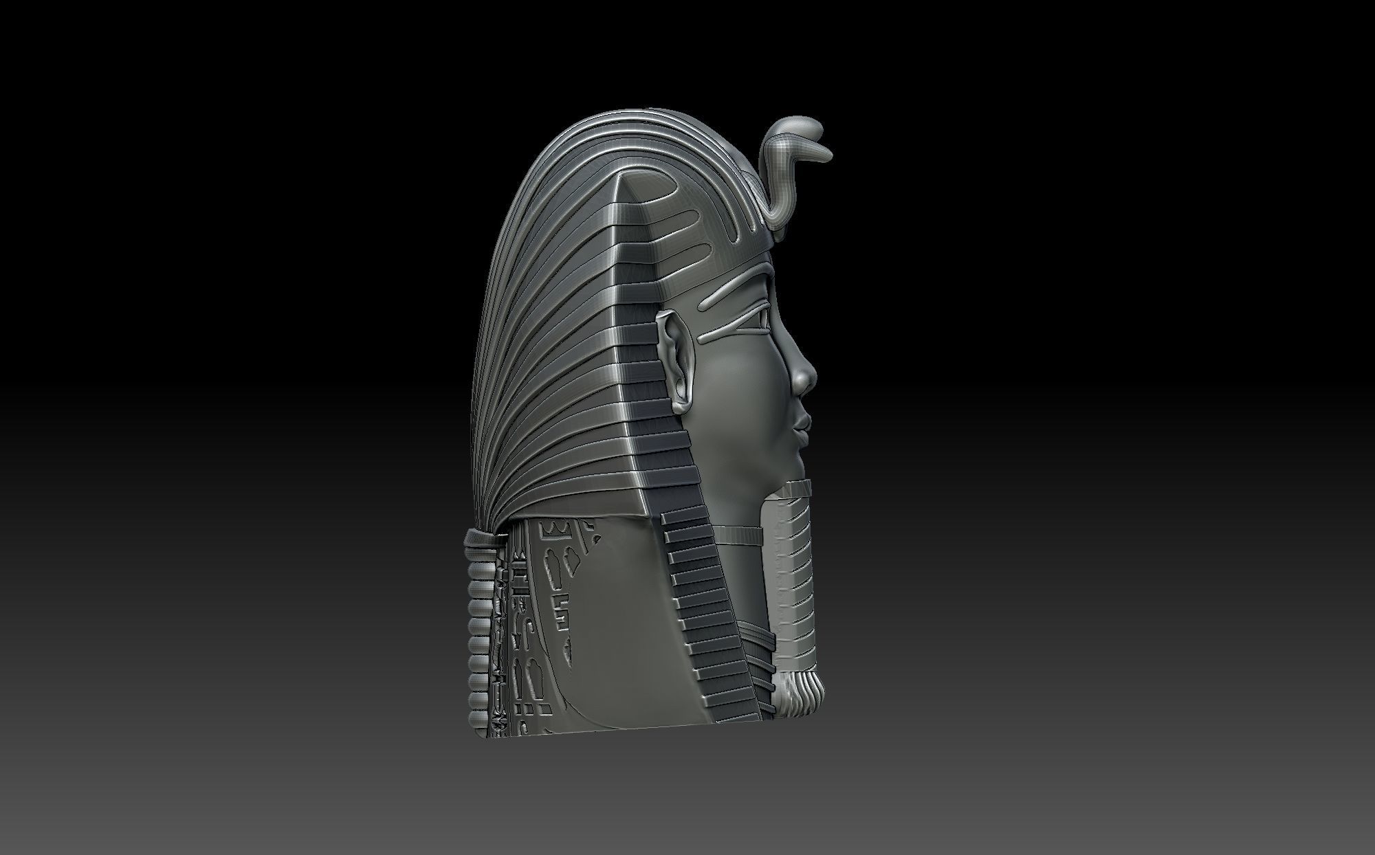 Tutankhamun head 3D print model_2