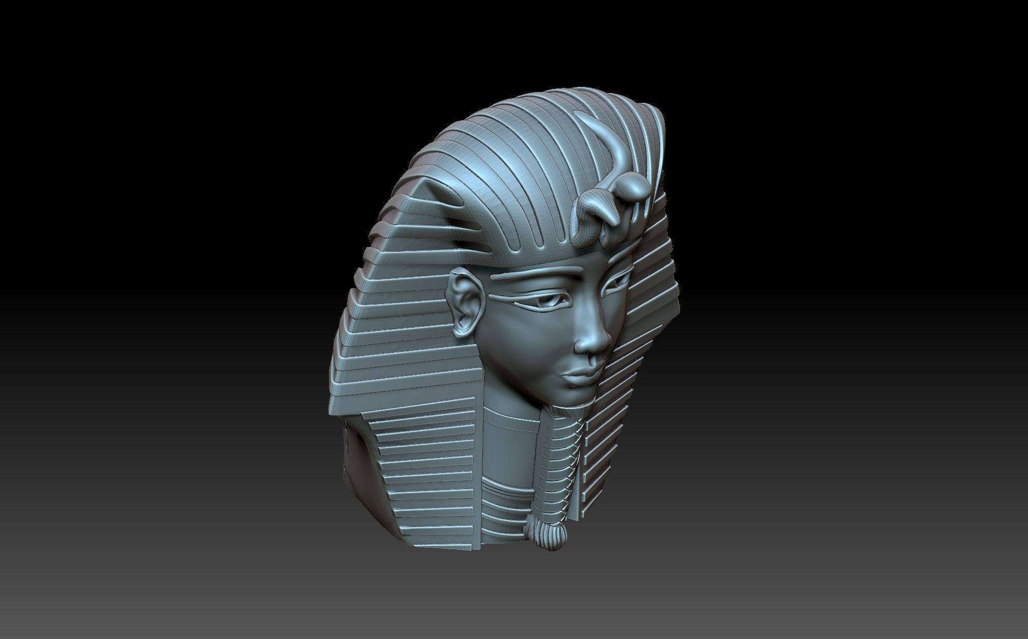 Tutankhamun head 3D print model_8