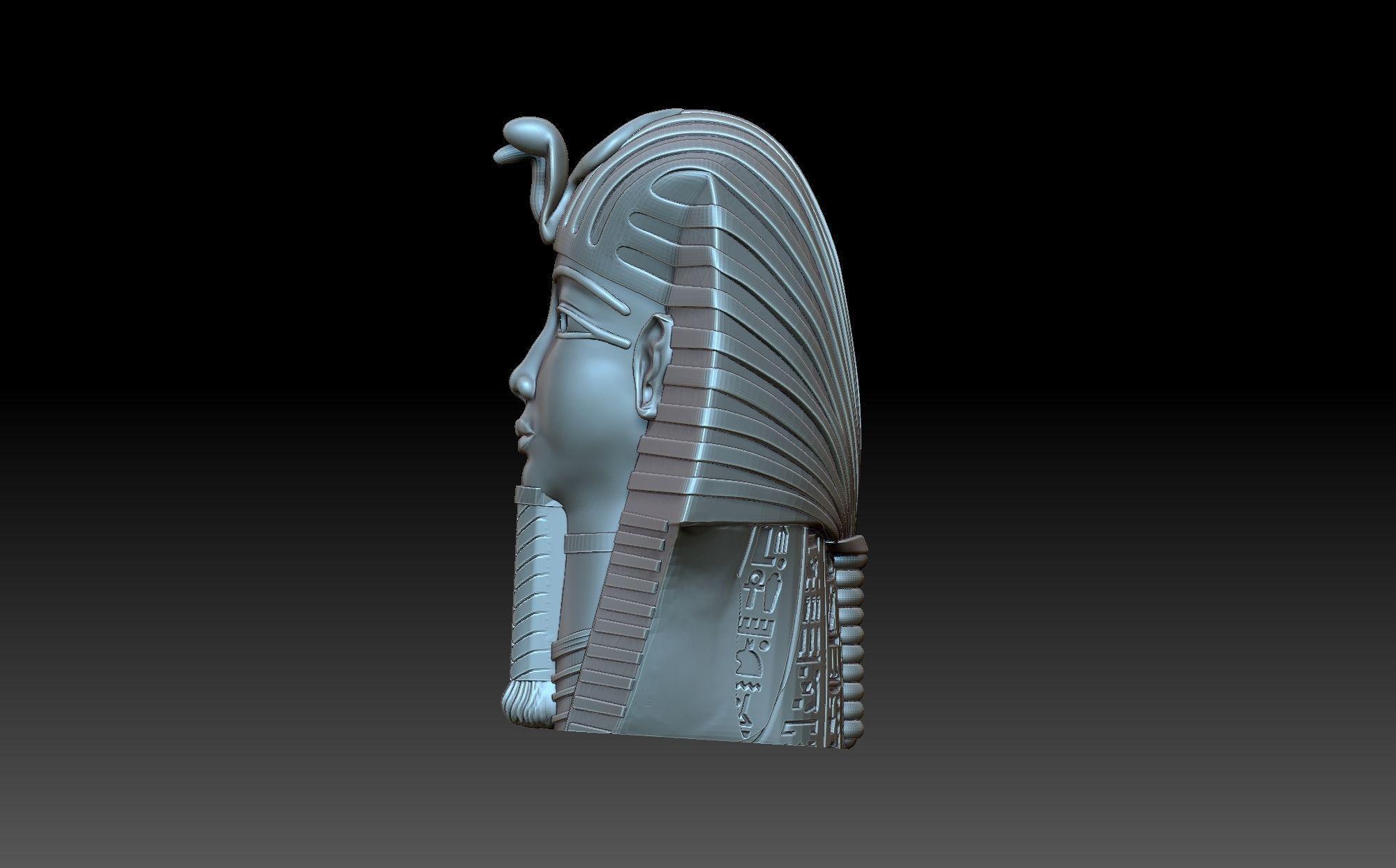 Tutankhamun head 3D print model_11