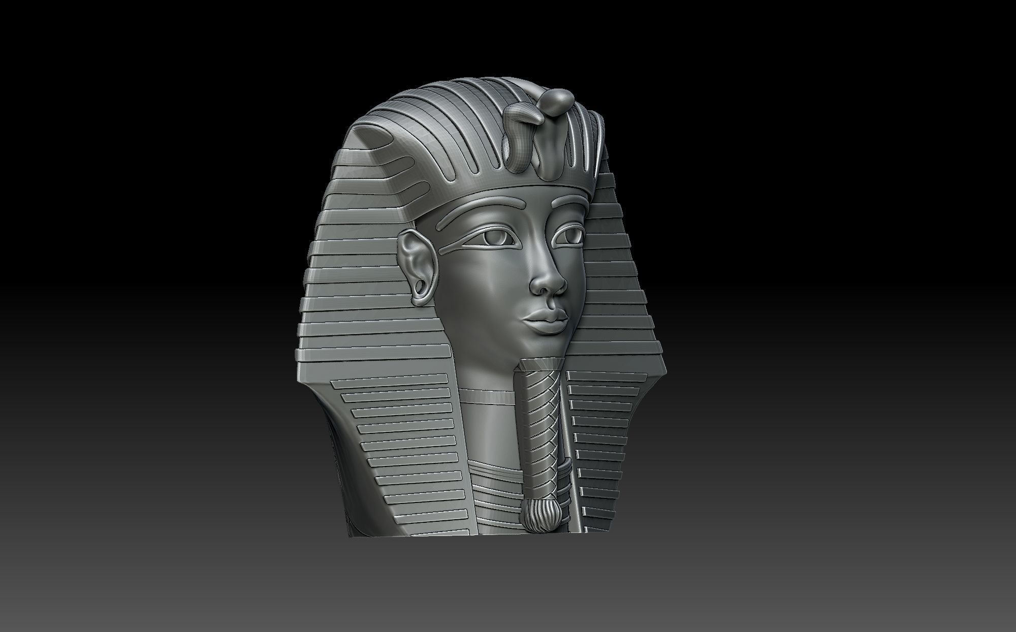 Tutankhamun head 3D print model_1