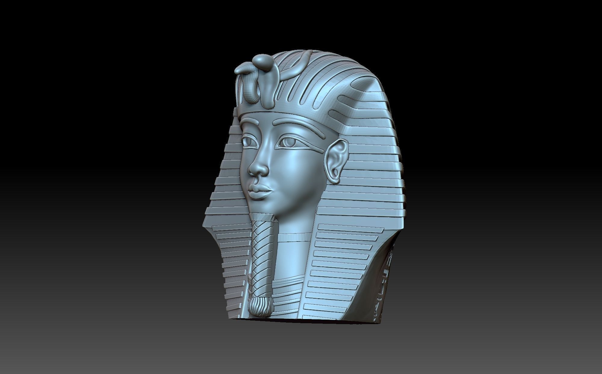 Tutankhamun head 3D print model_10