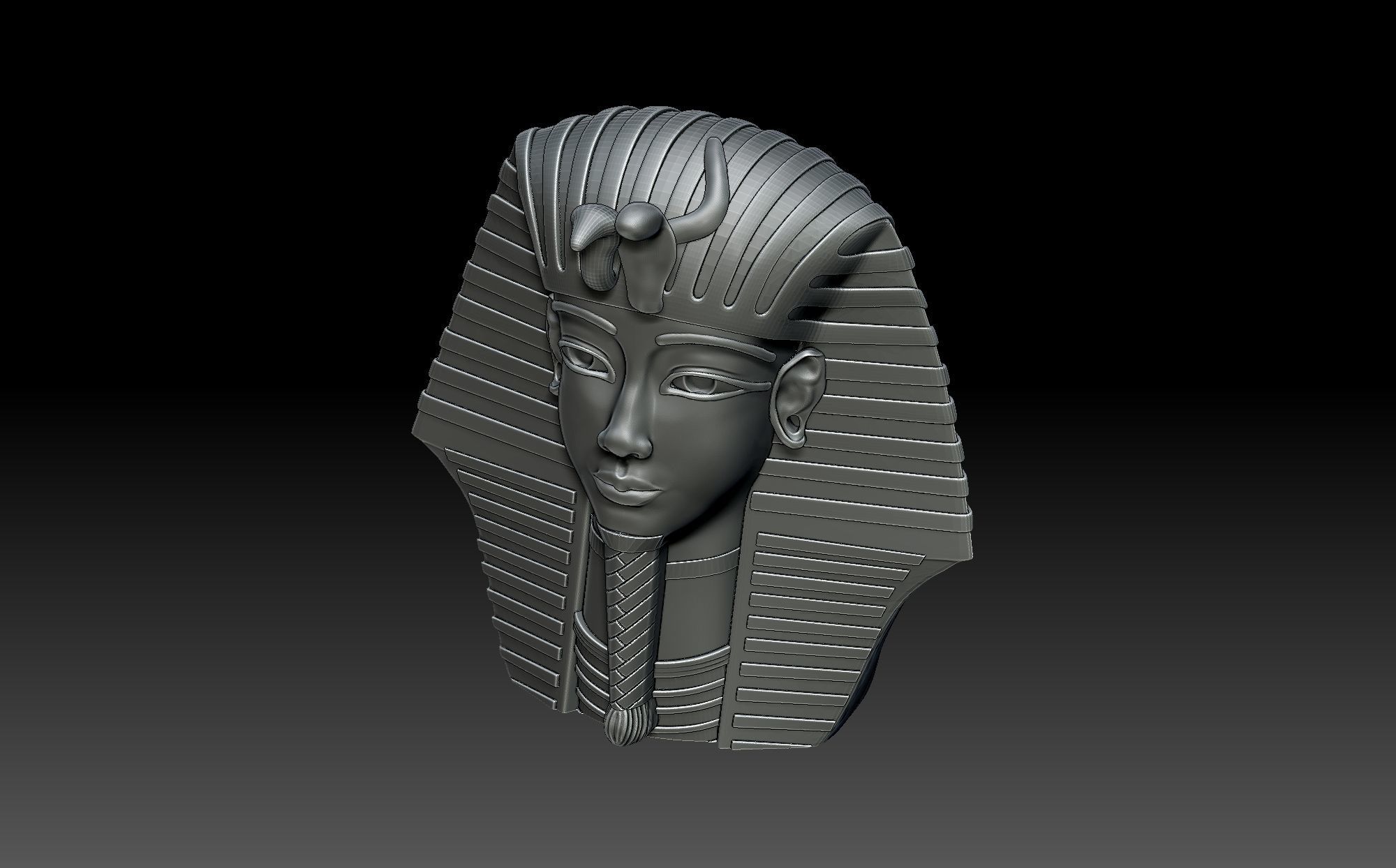 Tutankhamun head 3D print model_5