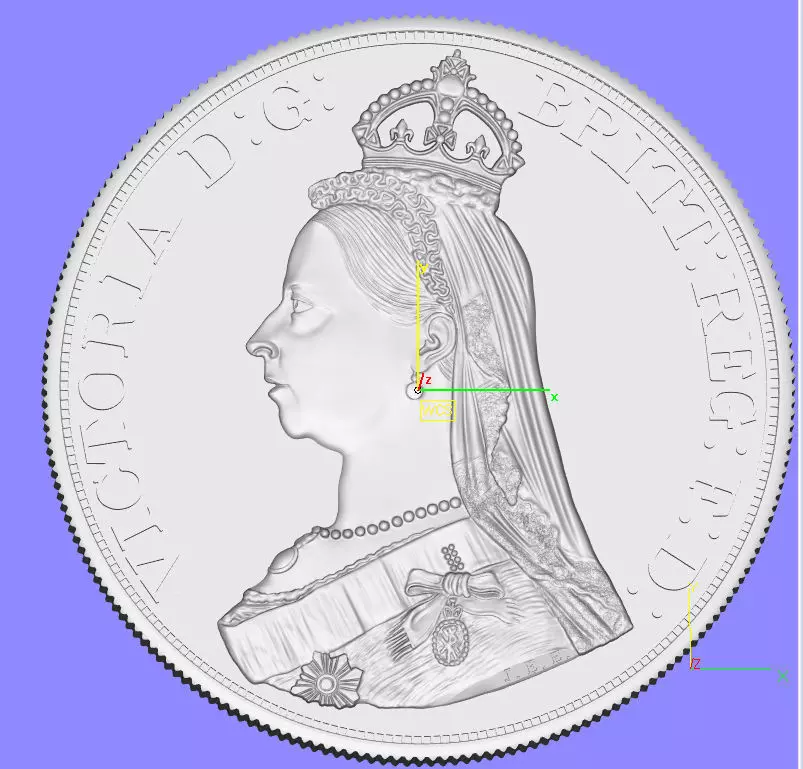 Queen Victoria Gold Coin 3D print model_0