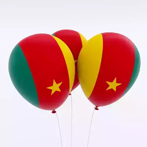 Cameroon country balloon low poly 3d model 