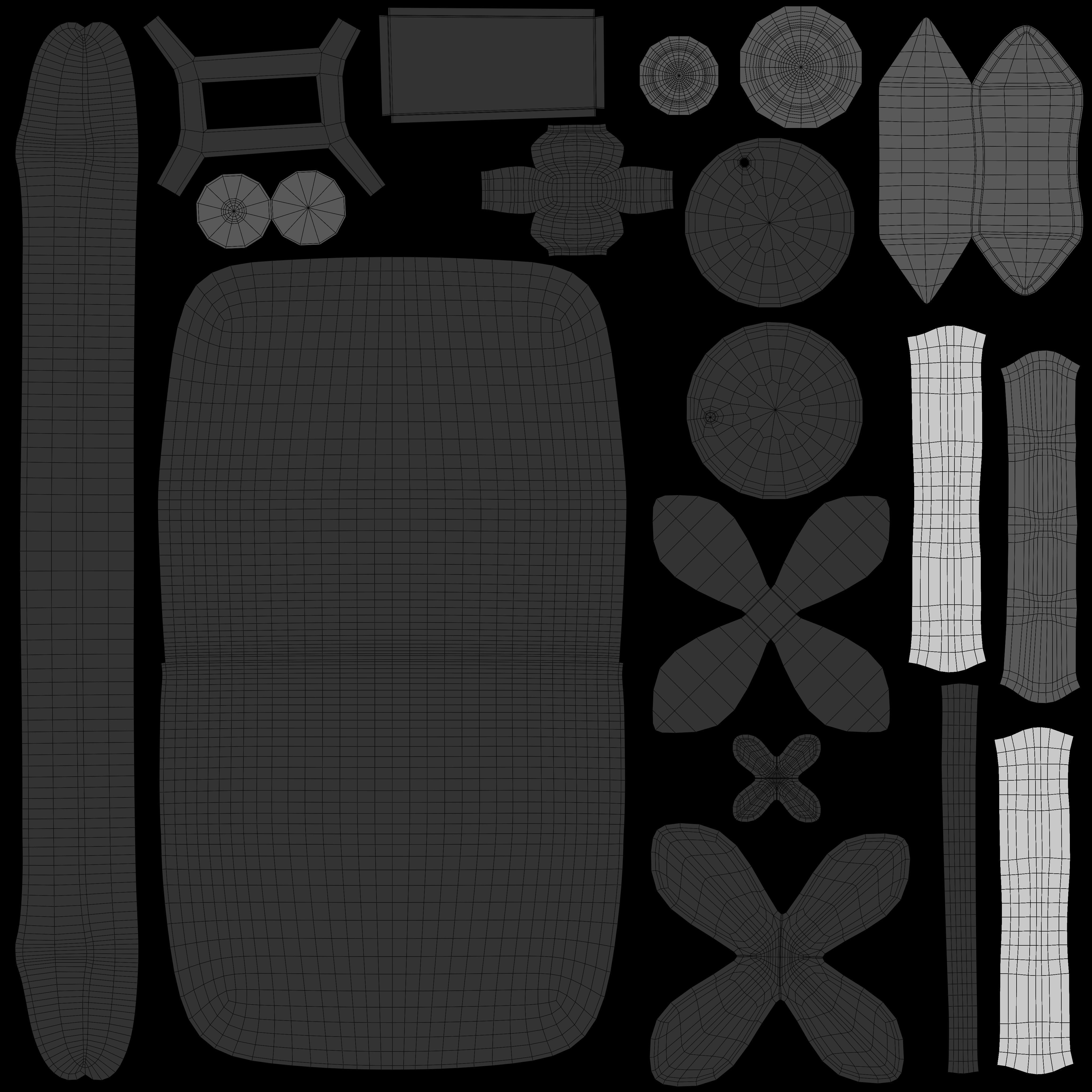 Flower purple handbag with flower embroidery Low-poly 3D model_18