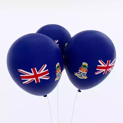 Cayman Islands country balloon low poly 3d model 