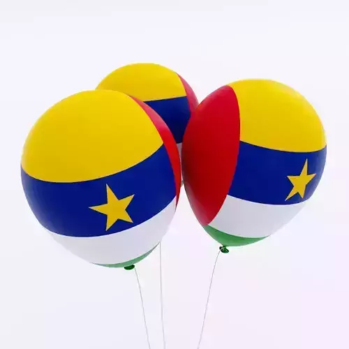Central African Republic country balloon 3d model 