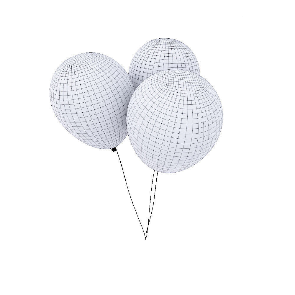 Chile country balloon low poly 3d model Low-poly 3D model_3