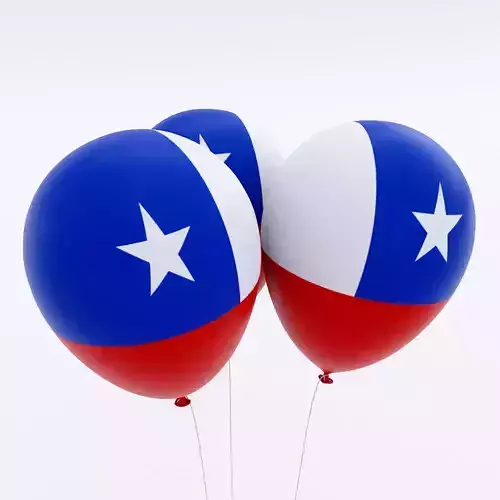 Chile country balloon low poly 3d model 