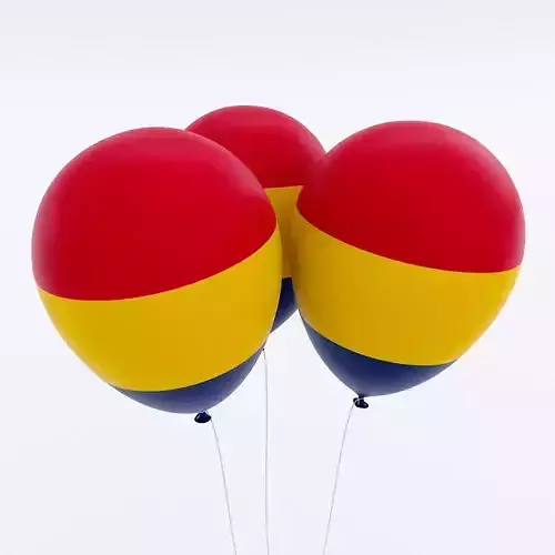Chad country balloon low poly 3d model 
