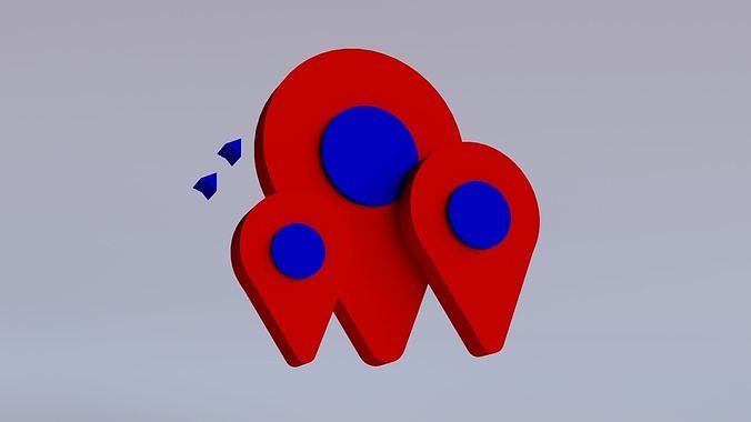 map location icon in 3d icon or 3d illustration Free 3D model