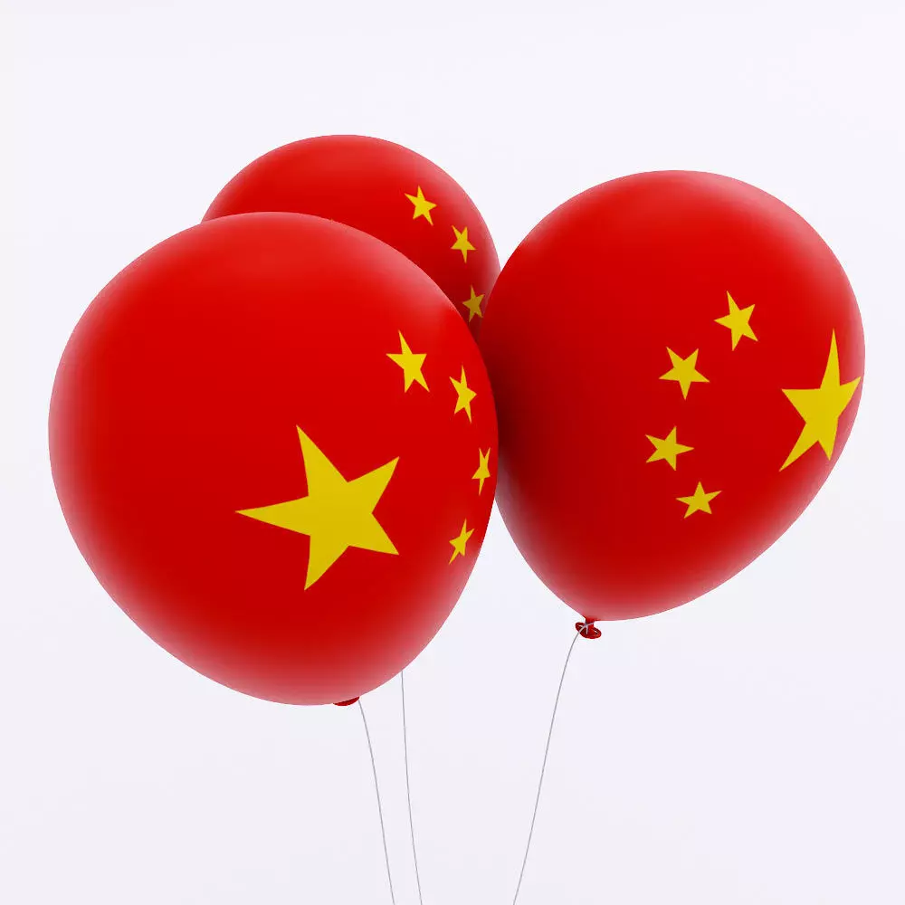 China country balloon low poly 3d model Low-poly 3D model_0