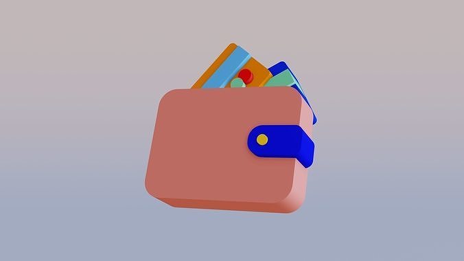 wallet and card icon in 3d icon or 3d illustration Free 3D model