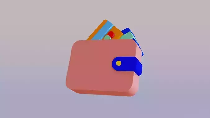 wallet and card icon in 3d icon or 3d illustration