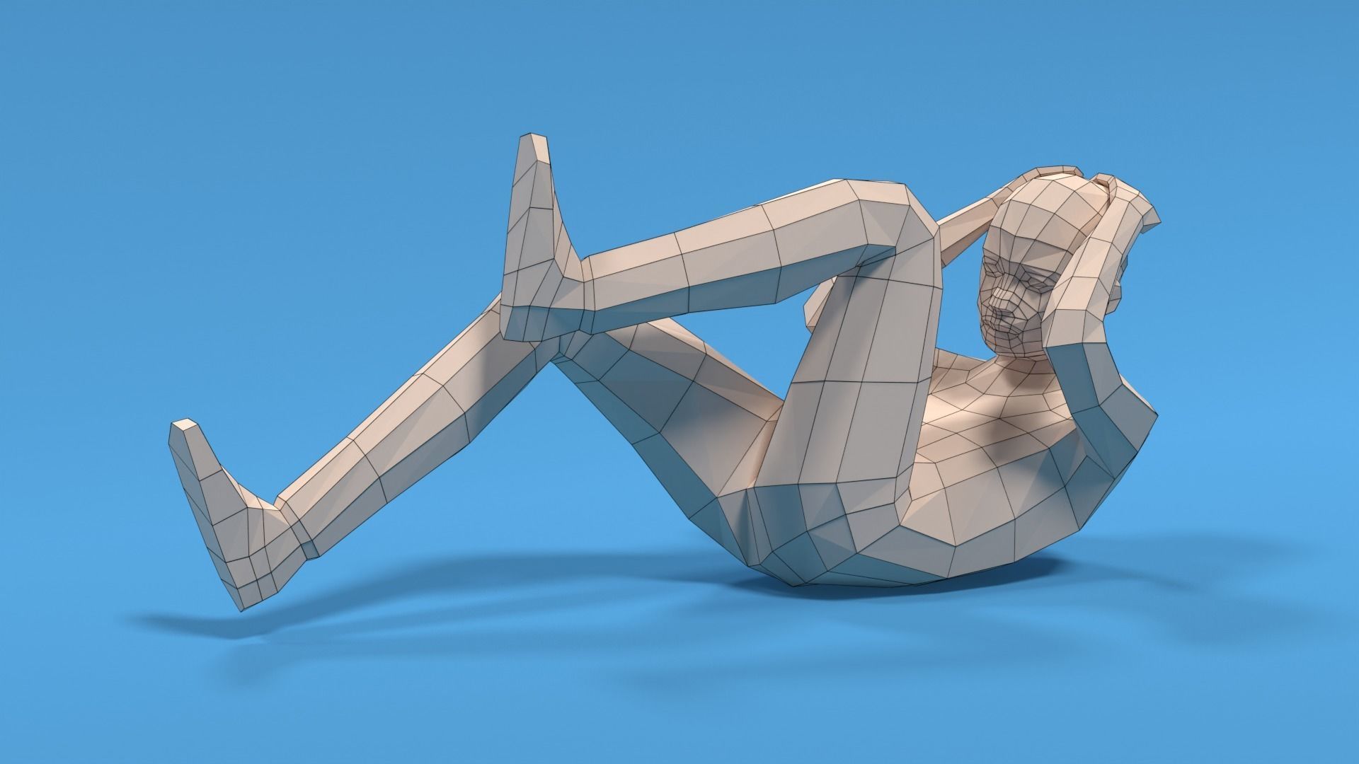 Low Poly Kid Bicycle Crunch Low-poly 3D model_9