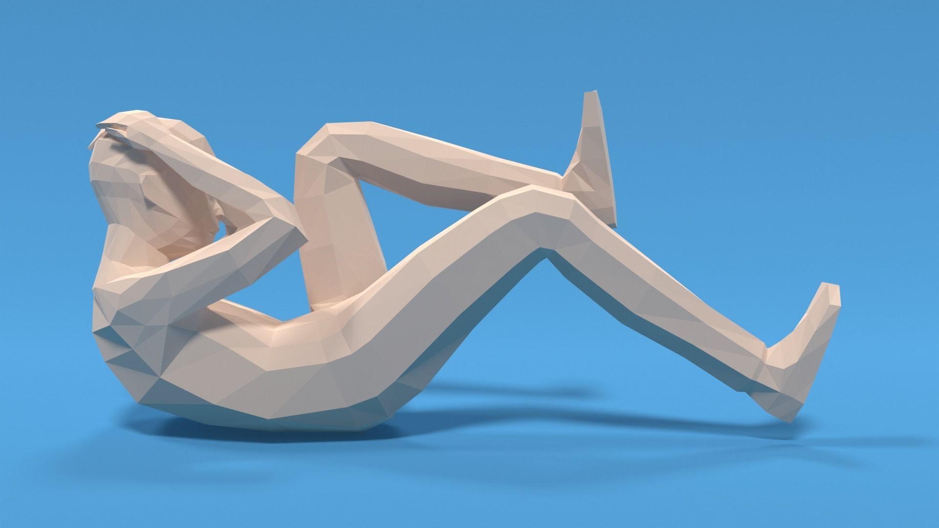 Low Poly Kid Bicycle Crunch Low-poly 3D model_5