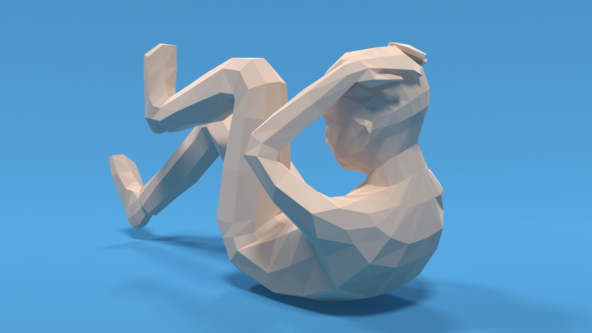 Low Poly Kid Bicycle Crunch Low-poly 3D model_2