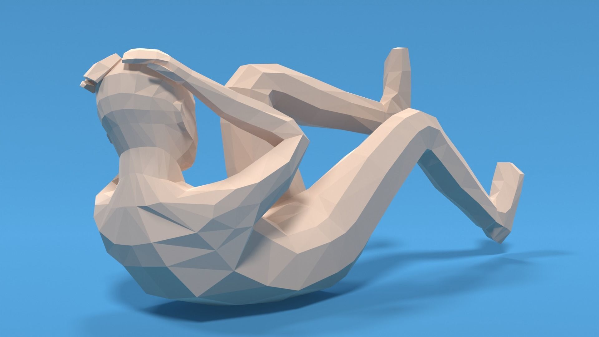 Low Poly Kid Bicycle Crunch Low-poly 3D model_4