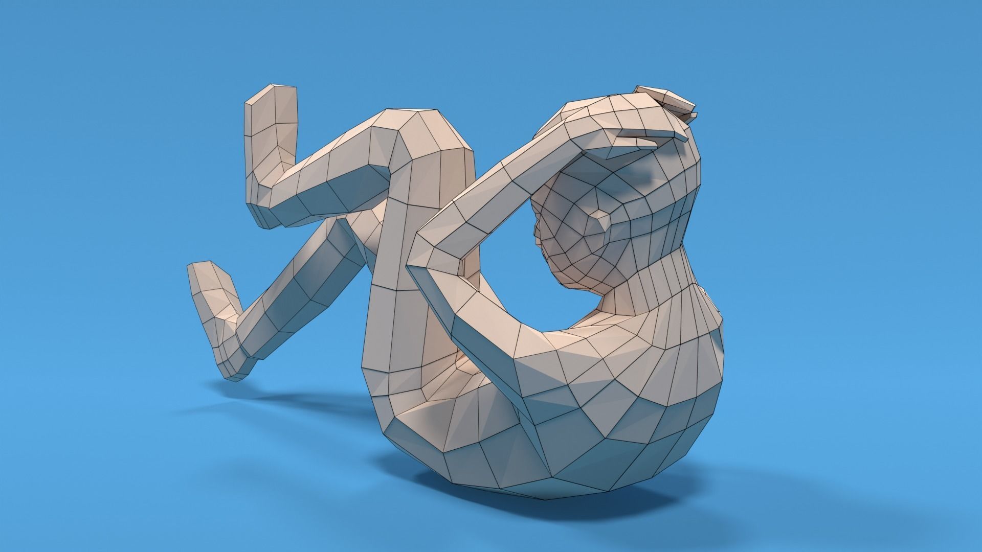 Low Poly Kid Bicycle Crunch Low-poly 3D model_11