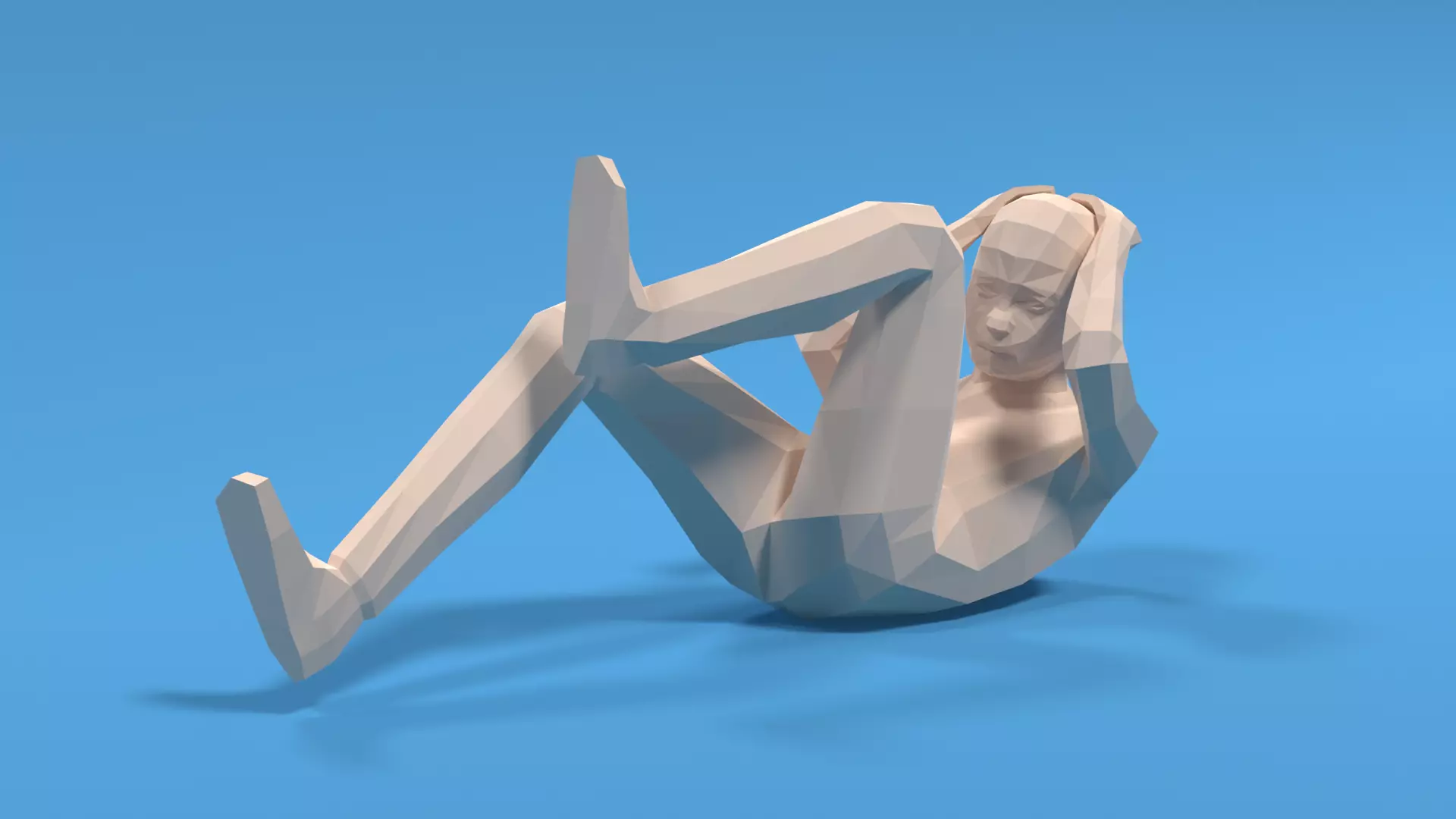 Low Poly Kid Bicycle Crunch Low-poly 3D model_0