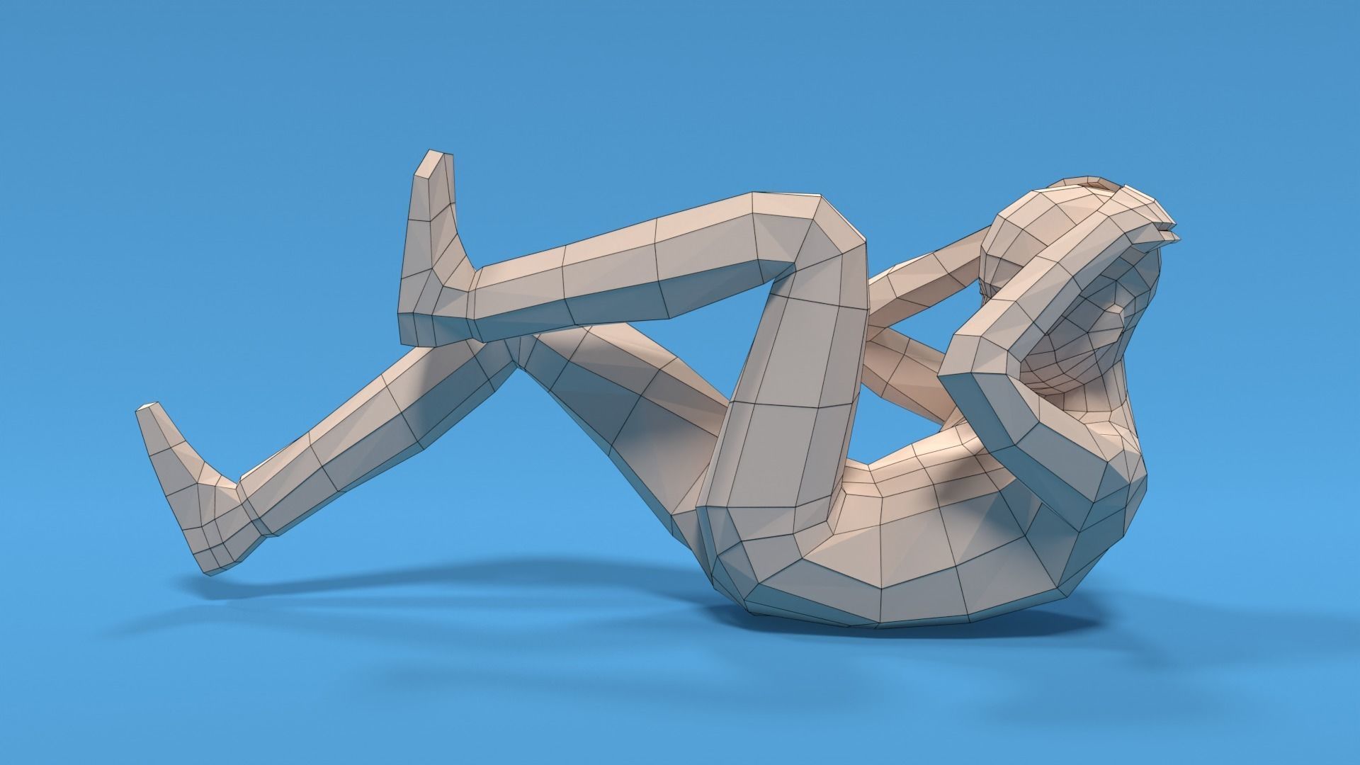 Low Poly Kid Bicycle Crunch Low-poly 3D model_10