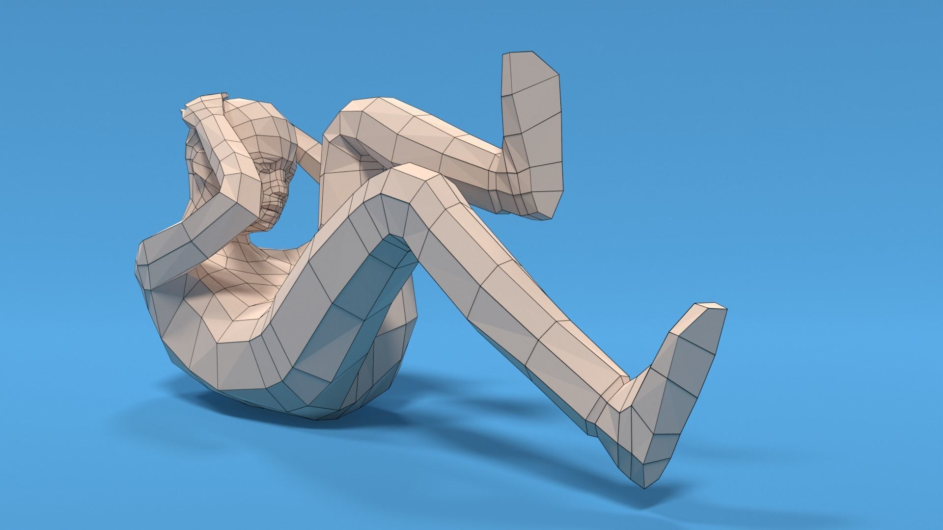 Low Poly Kid Bicycle Crunch Low-poly 3D model_15