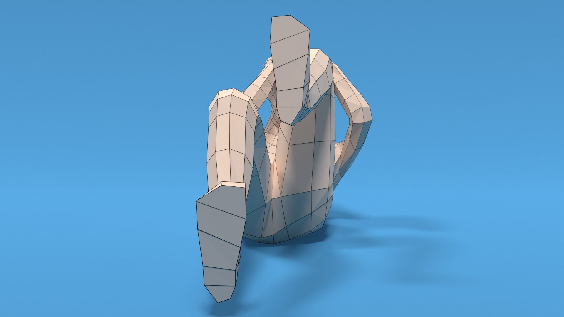 Low Poly Kid Bicycle Crunch Low-poly 3D model_16