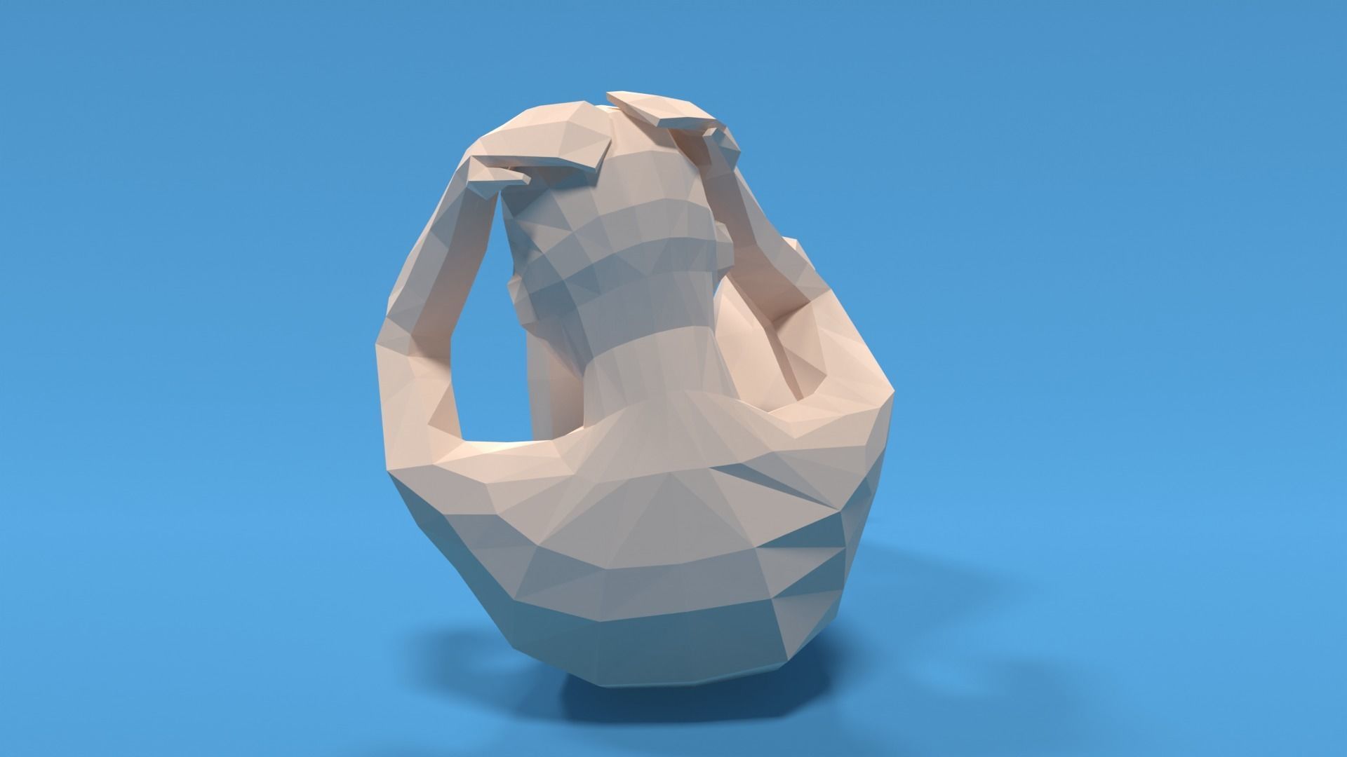 Low Poly Kid Bicycle Crunch Low-poly 3D model_3