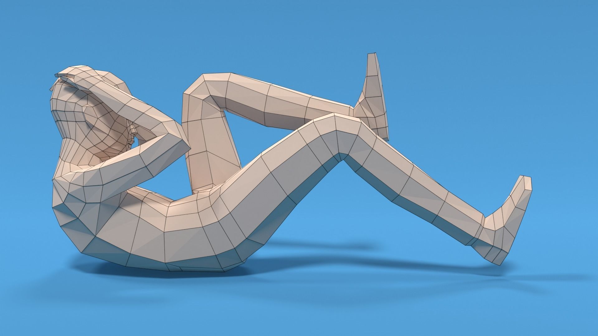 Low Poly Kid Bicycle Crunch Low-poly 3D model_14