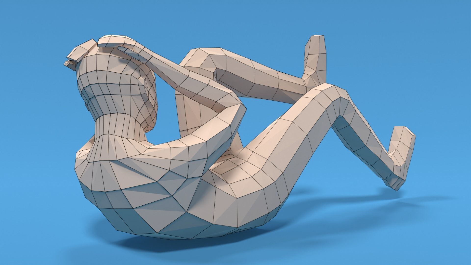 Low Poly Kid Bicycle Crunch Low-poly 3D model_13