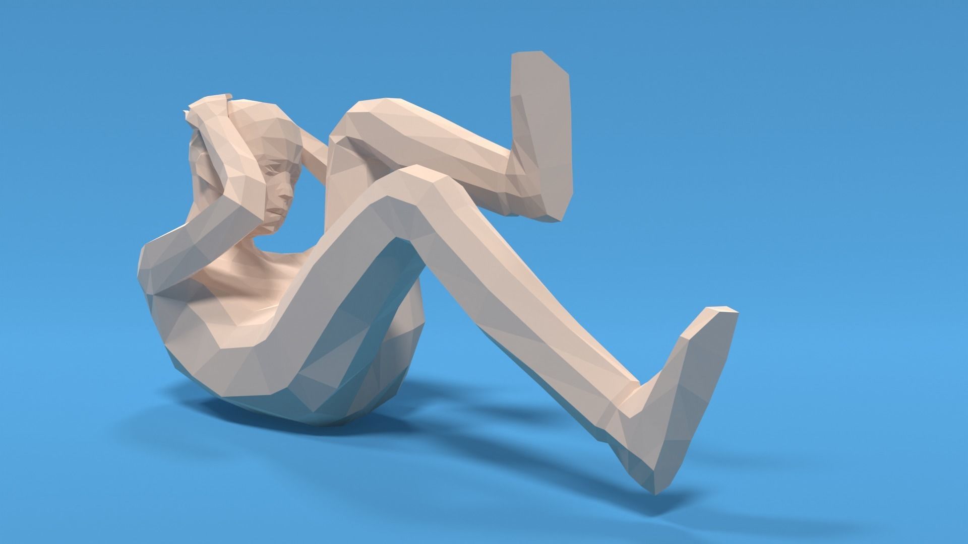Low Poly Kid Bicycle Crunch Low-poly 3D model_6