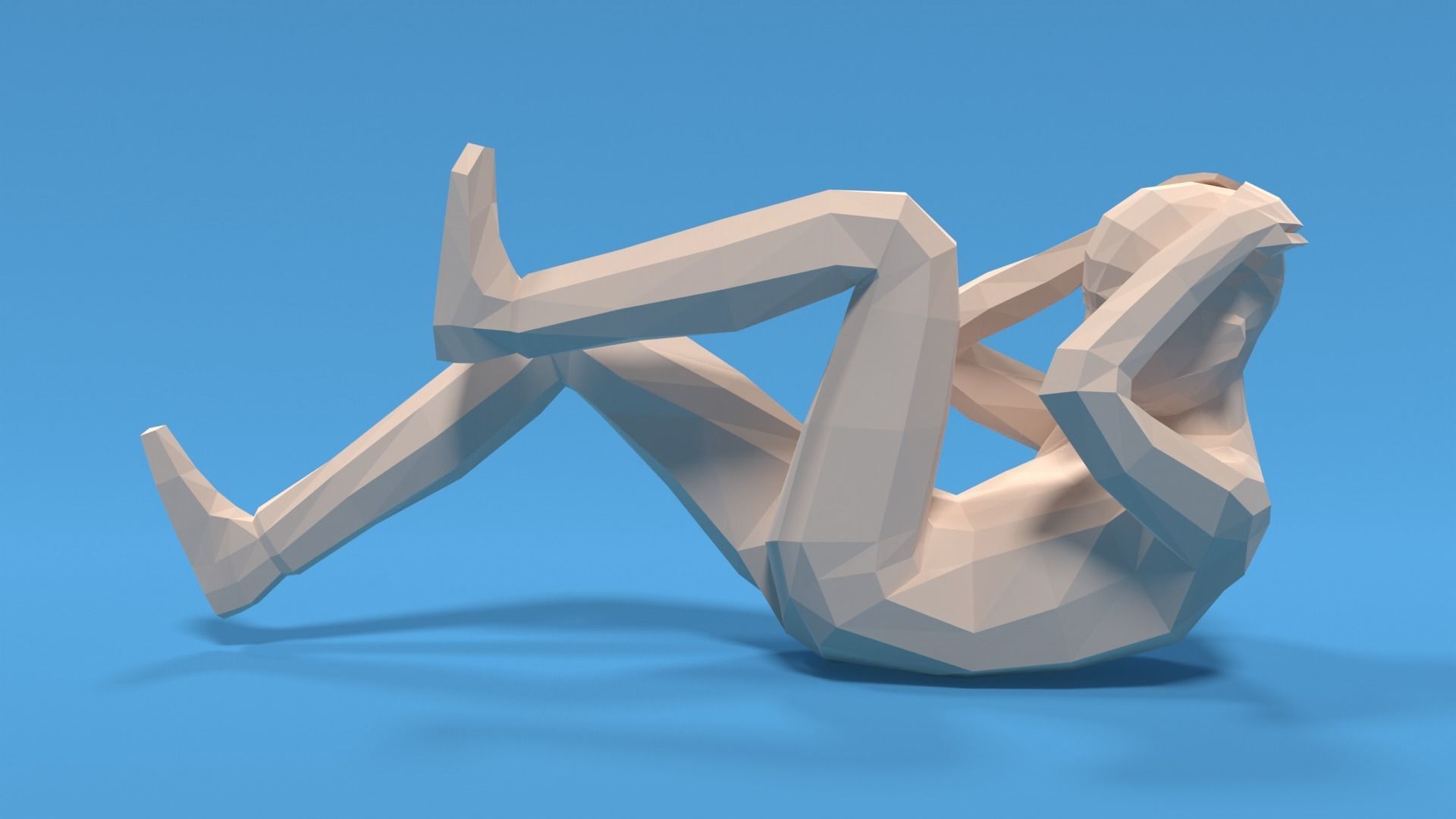 Low Poly Kid Bicycle Crunch Low-poly 3D model_1