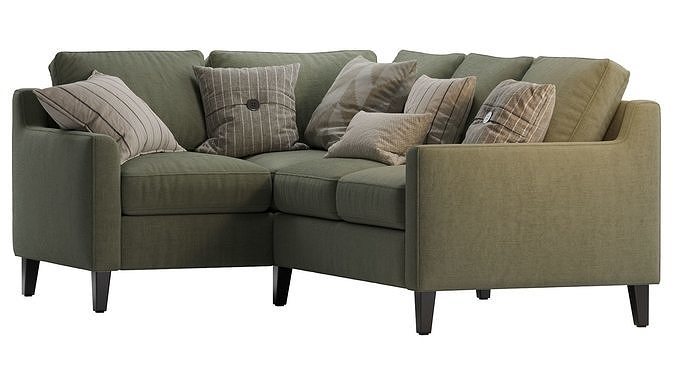 Beverly Upholstered 3-Piece Sectional Green 3D model 3