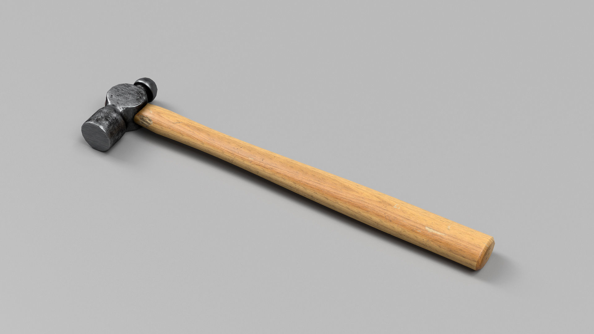 Ball Peen Hammer Low-poly 3D model_4