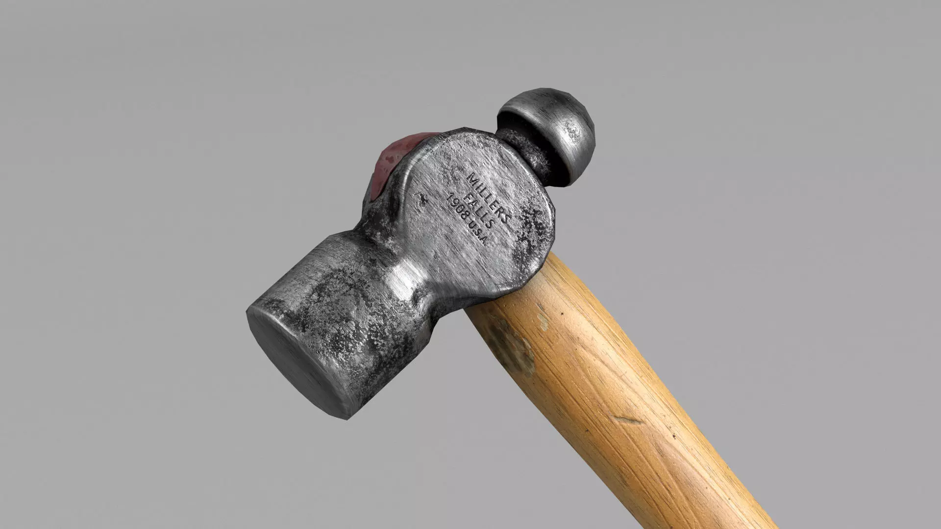 Ball Peen Hammer Low-poly 3D model_0