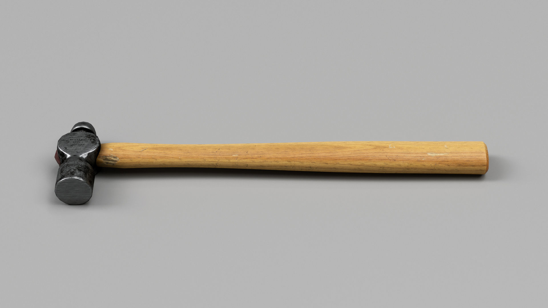 Ball Peen Hammer Low-poly 3D model_3