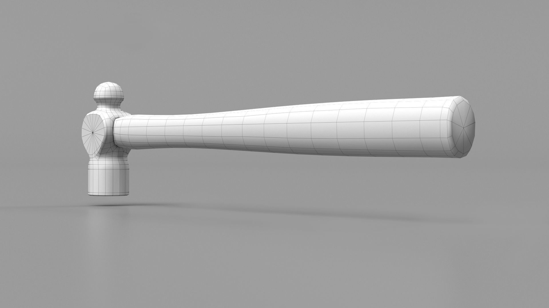 Ball Peen Hammer Low-poly 3D model_7