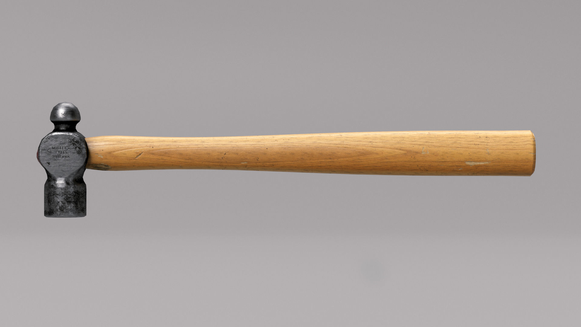 Ball Peen Hammer Low-poly 3D model_6