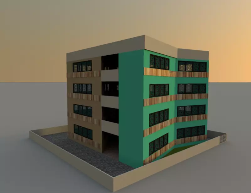 Residential quarters like Building code - 112 Free 3D print model