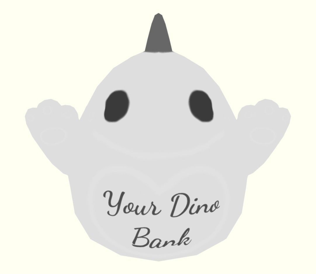 Dinosaur piggy bank LP Stylized Low-poly 3D model_5