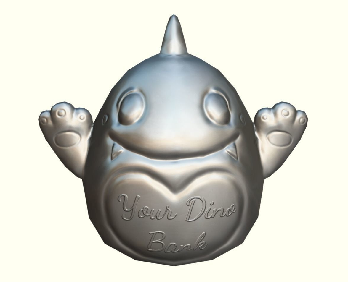 Dinosaur piggy bank LP Stylized Low-poly 3D model_4