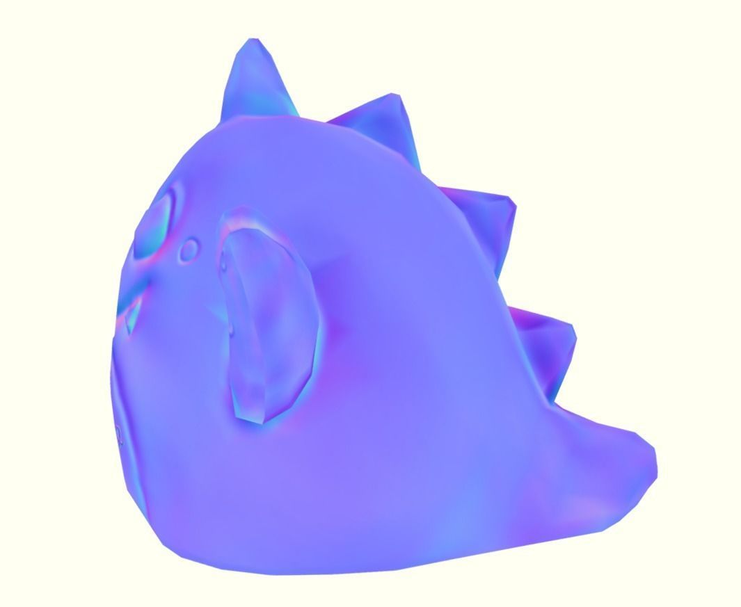 Dinosaur piggy bank LP Stylized Low-poly 3D model_16