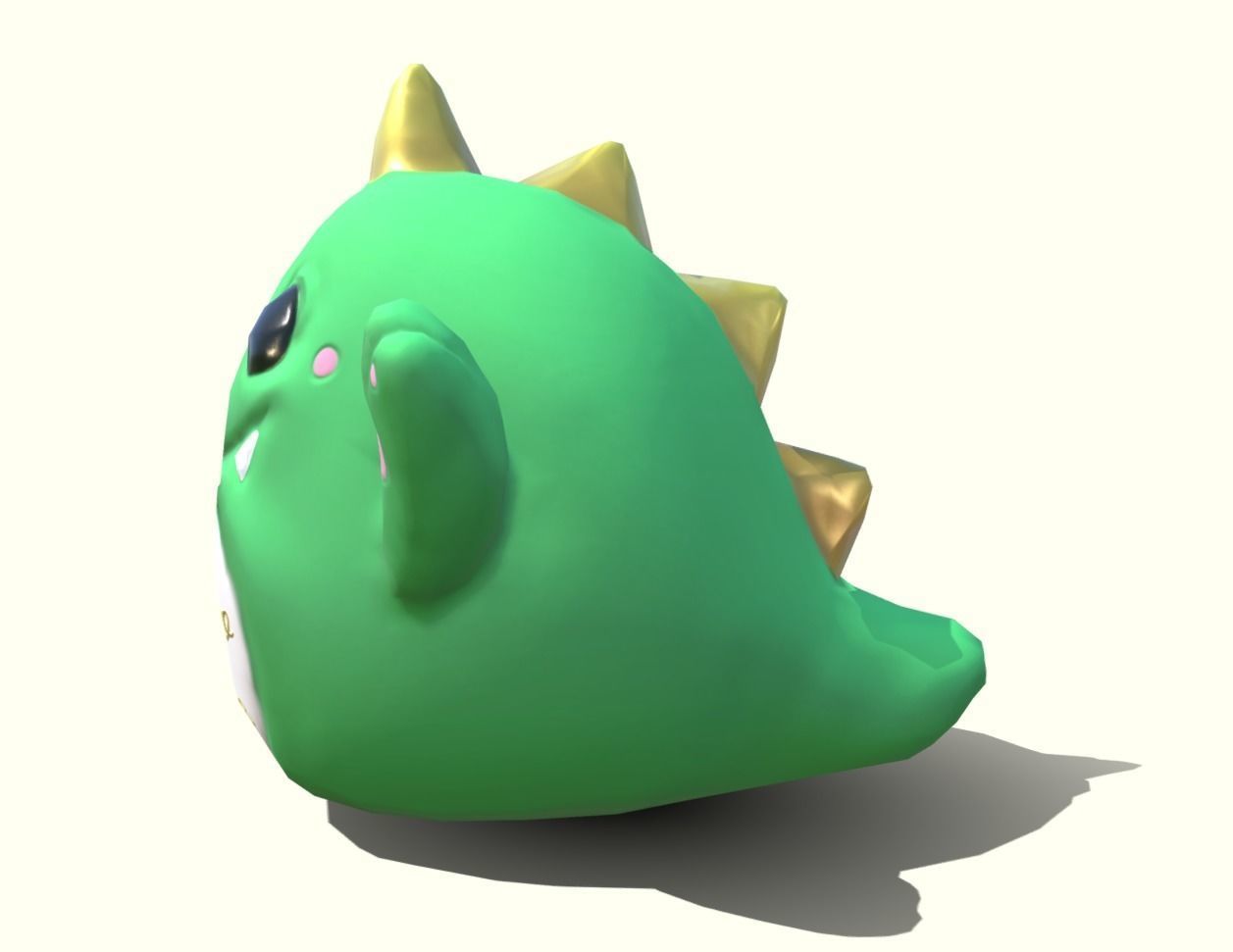 Dinosaur piggy bank LP Stylized Low-poly 3D model_9