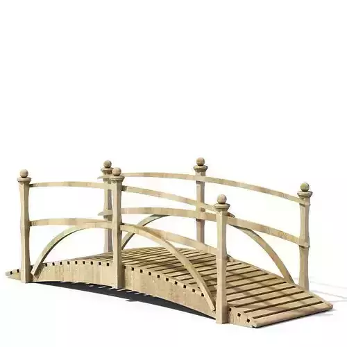 Natural Wood Arc Walking Garden Bridge