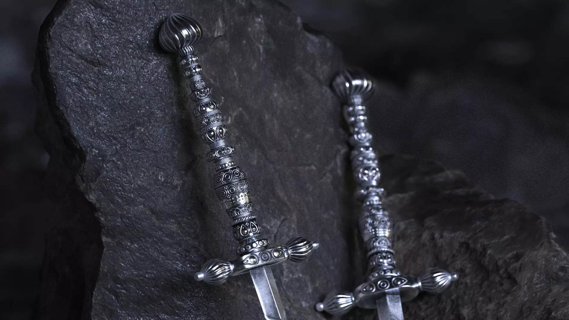 Ancient Dagger Low-poly 3D model_0