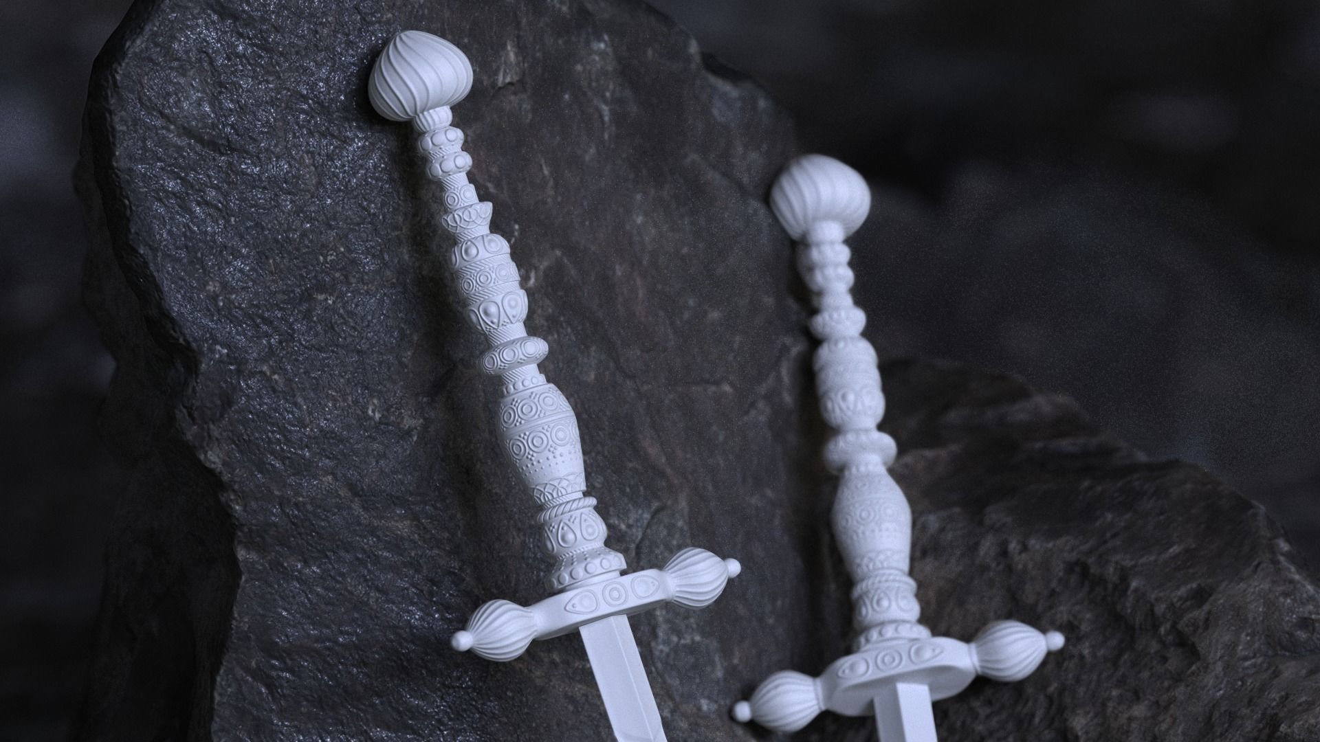 Ancient Dagger Low-poly 3D model_1