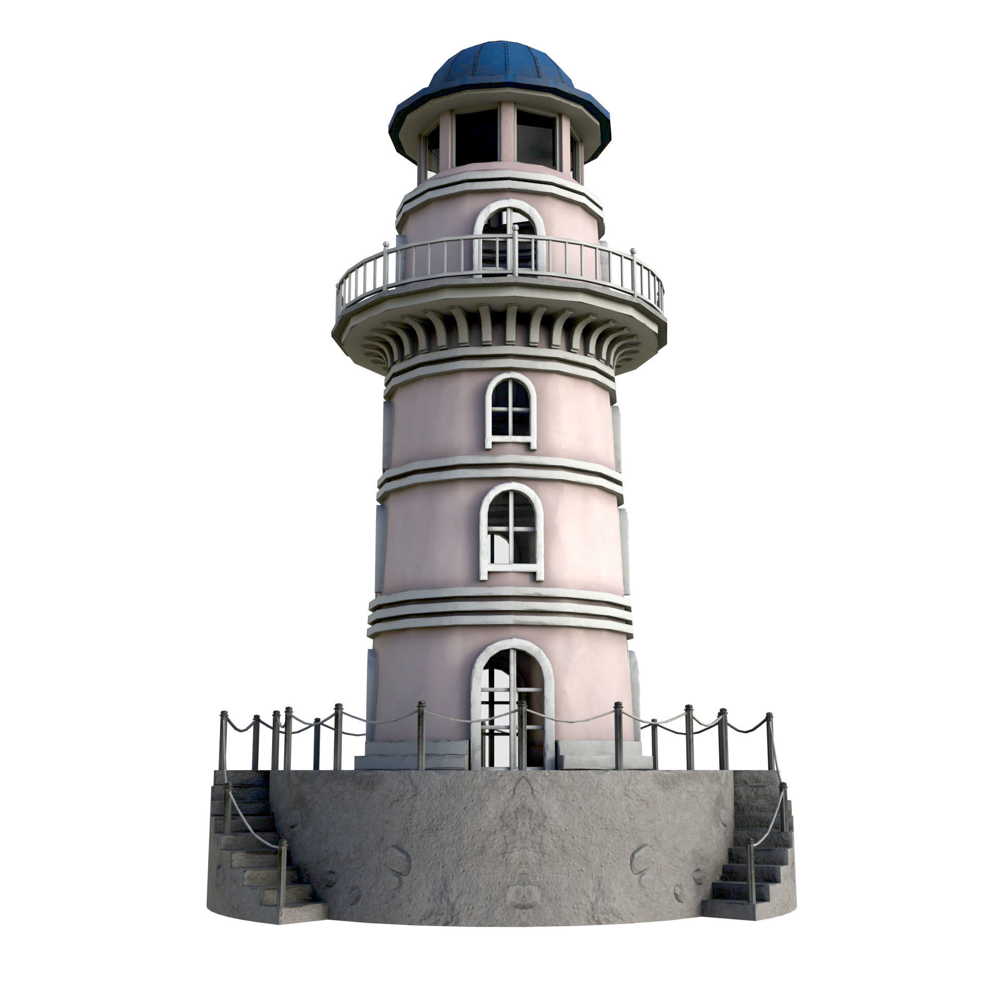 Low Poly Liberty Lighthouse Low-poly 3D model_1
