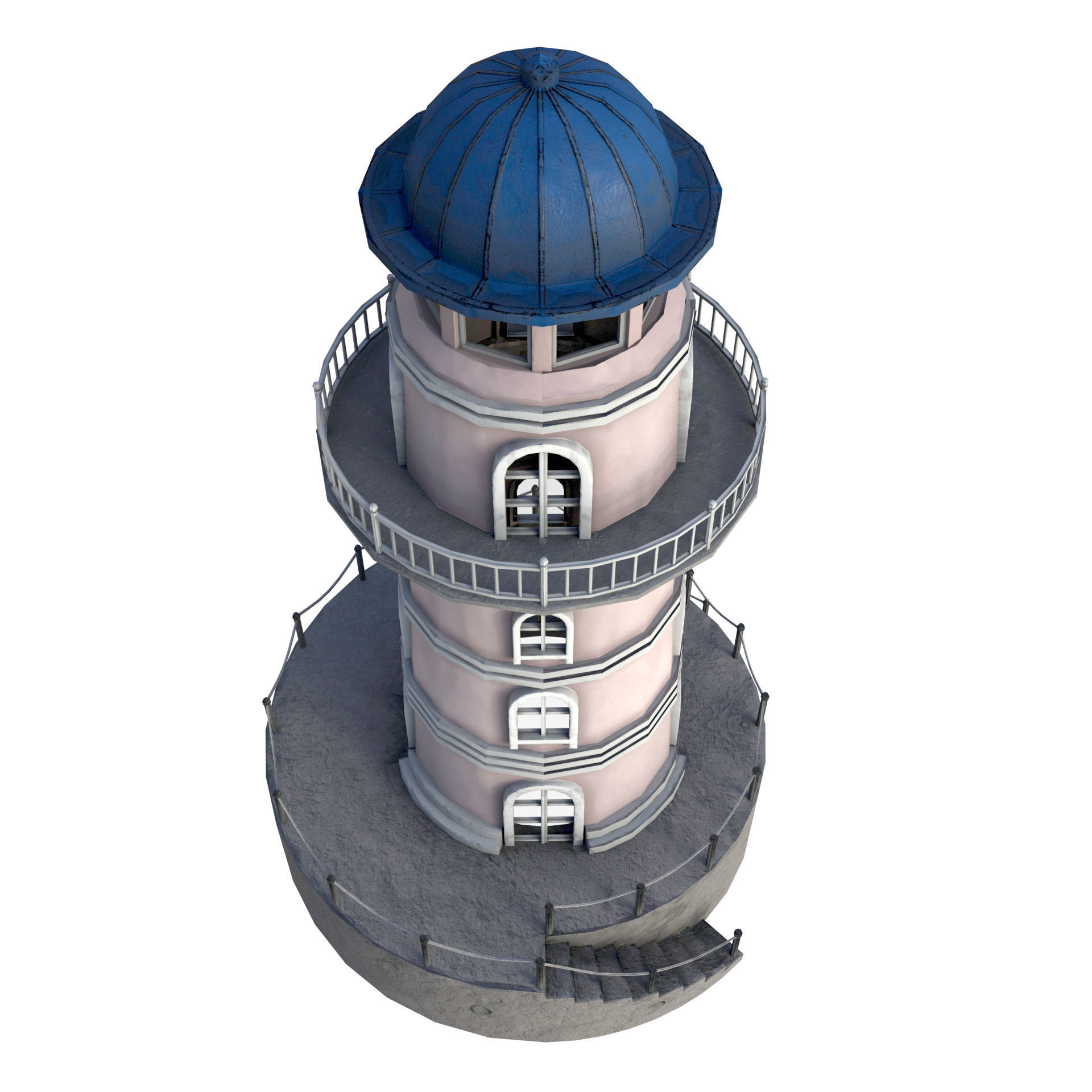 Low Poly Liberty Lighthouse Low-poly 3D model_5